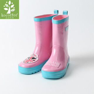 kocotree KQ15439 儿童雨鞋 粉蓝 28