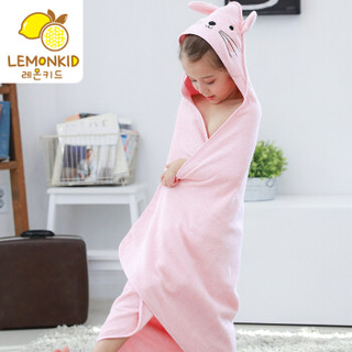 lemonkid 柠檬宝宝 LE090617 儿童婴儿浴巾盖毯 粉色兔子