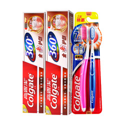 Colgate/高露洁金参护龈牙膏120g*2支+超密丝倍洁牙刷2支