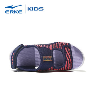 ERKE 鸿星尔克 63118210054 儿童沙滩鞋 (33、深紫蓝/西柚红)