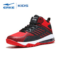 ERKE 鸿星尔克 63118304037 男童气垫篮球鞋 (34、大学红/正黑)