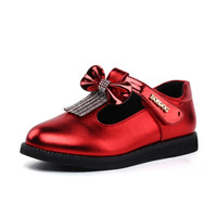 BoBDoG 巴布豆 CY9230277 女童皮鞋 (34、红色)