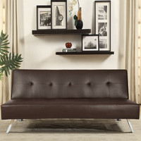 雅客集 沙发床折叠多功能 储物收纳皮沙发 咖啡色FB-16051BR