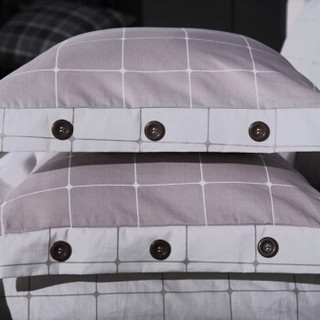 浪莎家纺 纯棉四件套全棉床上用品床单被套高纱支床品套件 品格宣言（咖）1.5-1.8米床/被罩200*230cm