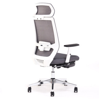 奈高电脑椅办公椅午休椅职员椅可躺带搁脚休闲椅电竞椅人体工学椅白框灰网