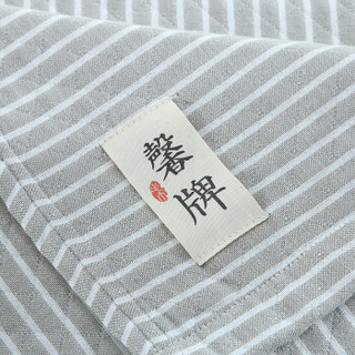 馨牌 毛巾被 日式A类多层纱布加厚纯棉毛毯 午睡毯子 休闲毯空调盖毯 条纹灰绿色 150*200cm