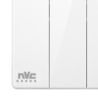 雷士（NVC） 开关插座面板 灵动系列 四位四开双控 带荧光86型床头开关插座 无边框大翘板面板白色
