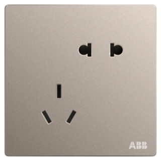 ABB开关插座面板 10A错位斜五孔插座二位二三极插座 轩致系列 金色 AF205-PG