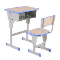 中伟中小学生培训辅导可升降单人课桌含椅子组合黄色带靠背升级款
