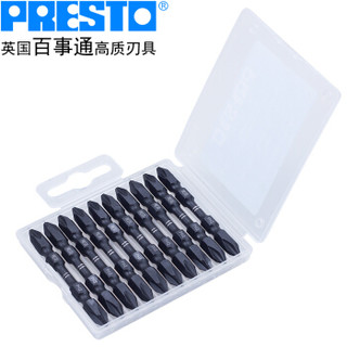 百事通（PRESTO）气动批头 S2 双头电动螺丝批 气动螺丝批咀PH2X65mm 10支装