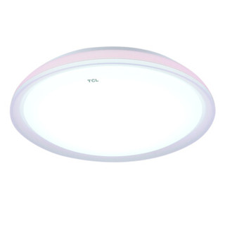 TCL 照明LED吸顶灯卧室灯阳台厨卫灯具圆形粉色直径38cm正白16W