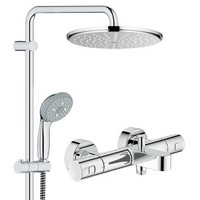 高仪（GROHE）淋浴花洒 恒温38°龙头花洒淋浴喷头套装 210MM铜质顶喷 100MM手持花洒4式出水