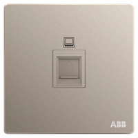 ABB 开关插座面板 一位电脑插座 86型单联网线宽带插座 轩致系列 金色 AF331-PG