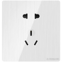 FEIDIAO 飞雕 开关插座 86型暗装五孔插墙壁电源二三插家用开关面板 雕琢（拉丝白）