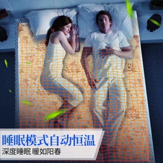 MORITA森田可水洗智能电热毯 全棉保湿 定时 25-50℃控温 睡眠模式 头温足暖 低辐射 双人190x130cm