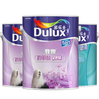 Dulux 多乐士 致悦抗甲醛净味5合1 油漆涂料 内墙乳胶漆 墙面漆白色 A744+A749 18L套装