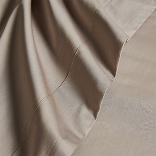 时光居品(turqua)床单 全棉60支贡缎纯色双人床单单件245*250cm 长绒棉缎纹纯棉素色简约被单 流沙金1.5米床