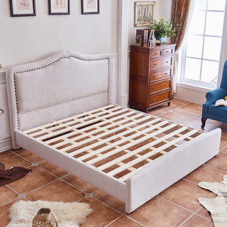 自然宝 床 美式实木双人床 卧室家具1.5米床 8142