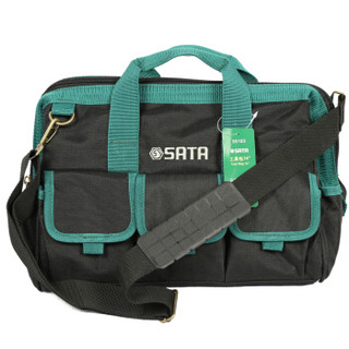 世达（SATA）95183 多功能加厚耐磨工具包 工具袋 帆布工具包 维修包 单肩电工包14英寸