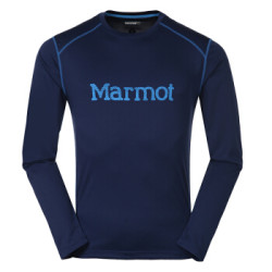 土拨鼠(Marmot)男款速干T恤 遮阳透气排汗圆领长袖衣 S54310深海军蓝/法国蓝 M