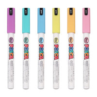 日本三菱（Uni）马克笔套装6色（极细）彩色记号笔广告笔涂鸦笔POSCA PC-1MD原装进口