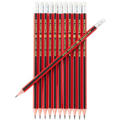 齐心（COMIX）2B原木铅笔带橡皮头六角木杆铅笔 12支/盒MP2023 *13件