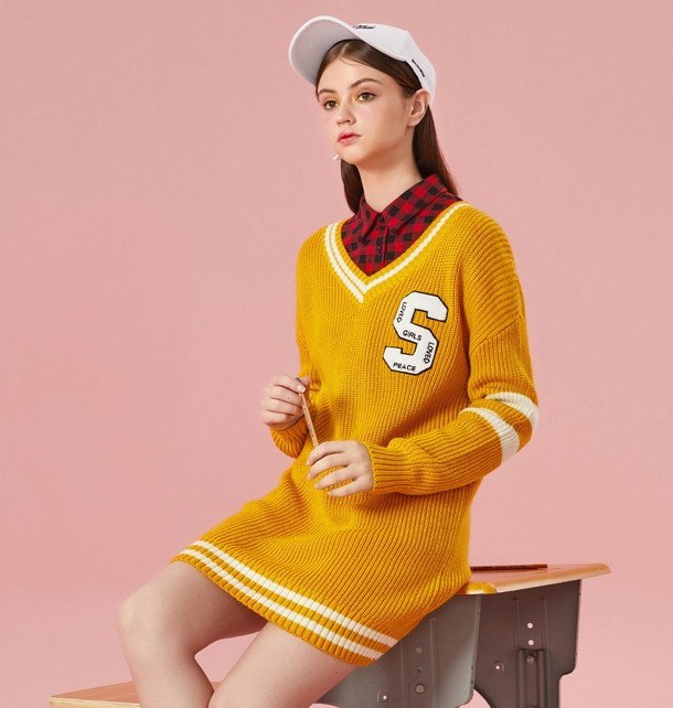 semir 森马 女士v领针织衫