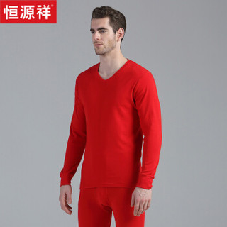 恒源祥 ECD0181 男士棉毛衫薄款套装 (3XL185/110、大红)