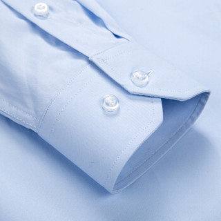 雅鹿 YL081 男士休闲长袖衬衫 纯蓝 44