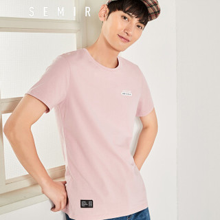 Semir 森马 19048001209 男士圆领短袖t恤 粉红 XXL