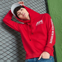 Semir 森马 19057161228 男士套头连帽卫衣 中国红 S