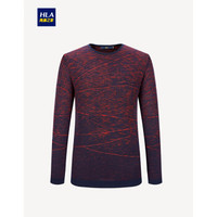 HLA 海澜之家 HNZAD1E050A 男士针织长袖毛衣 暗红花纹 54