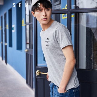  Semir 森马 19038001223 男士圆领短袖T恤 中花灰 M