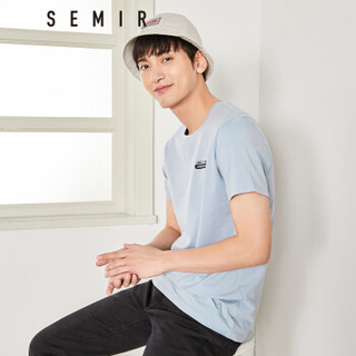 Semir 森马 19048001209 男士圆领短袖t恤 灰蓝 M