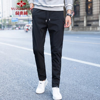 YUZHAOLIN 俞兆林 8810 男士时尚简约直筒休闲长裤 黑色 XL