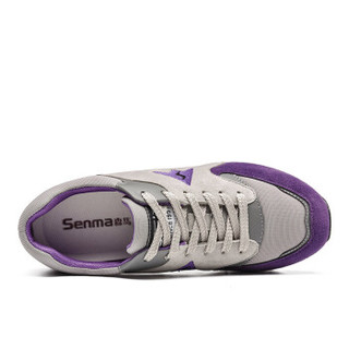 Semir 森马 GD556306 女士拼色圆头运动鞋 紫/灰 36