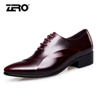 ZERO F8998 男士商务正装皮鞋 酒红 44