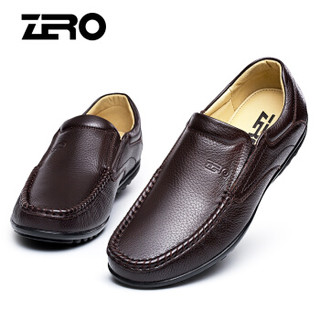 ZERO 9892 男士柔软手工皮鞋 套脚款 棕色 41