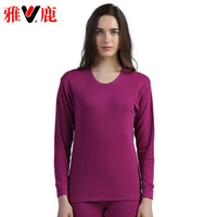 雅鹿 8002 女士基础保暖内衣套装 (圆领、L165/90、紫色)