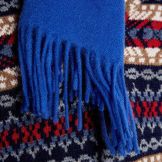皮尔·卡丹 皮尔卡丹 100%羊毛围巾男士冬季围脖年会团购送礼圣诞元旦手提袋装 宝兰