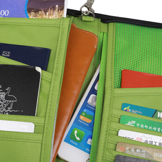 BUBM THZ 旅行出差护照包收纳包多功能卡包钱包手机手提证件包 黑色小号