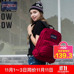 JANSPORT 杰斯伯 叛逆系列 T5019FL 休闲运动包双肩包 酒红色