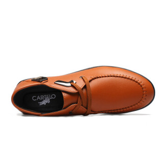 CARTELO CA6820 男士轻商务系带皮鞋 棕色 43