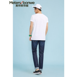 Meters bonwe 美特斯邦威 226250 男士净色圆领T恤 漂白 190/108