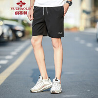 YUZHAOLIN 俞兆林 525 男士纯色五分短裤 黑色 XL