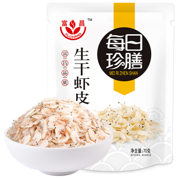 富昌 海产干货 淡干虾皮 生虾皮 70g *2件