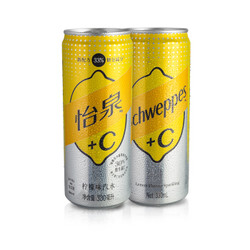 怡泉 Schweppes  C 柠檬味汽水 碳酸饮料 330ml*24罐 整箱装 可口可乐公司出品