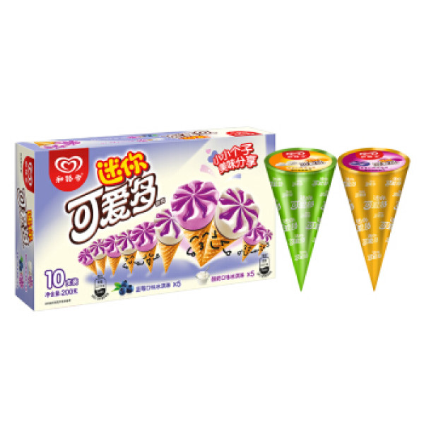 和路雪 迷你可爱多 蓝莓酸奶口味 冰淇淋 20g*10支