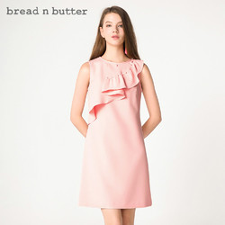 bread n butter 面包黄油 圆领不对称荷叶边A字裙bread n butter 珍珠无袖连衣裙