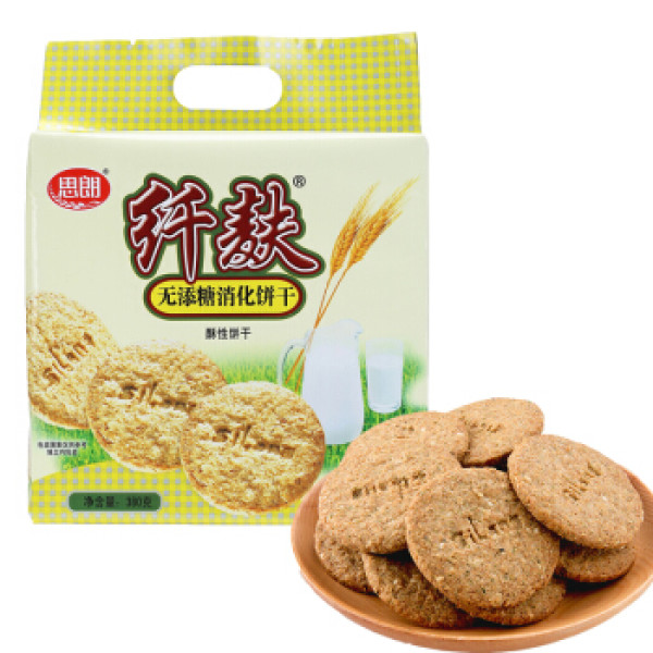 silang思朗纤麸木糖醇消化饼干原味380g